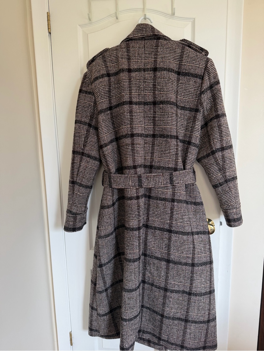 NWOT42% Wool Heavyweight Oversized Plaid Long Coat – Boutique Sample Fits S-L - Picture 7 of 16